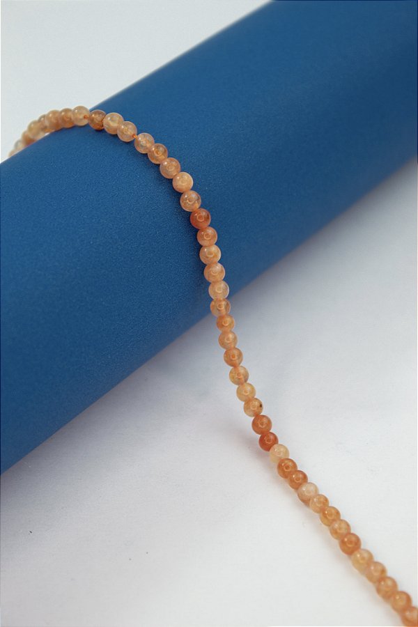 Fio Pedra 4Mm Jade Laranja - O Fio