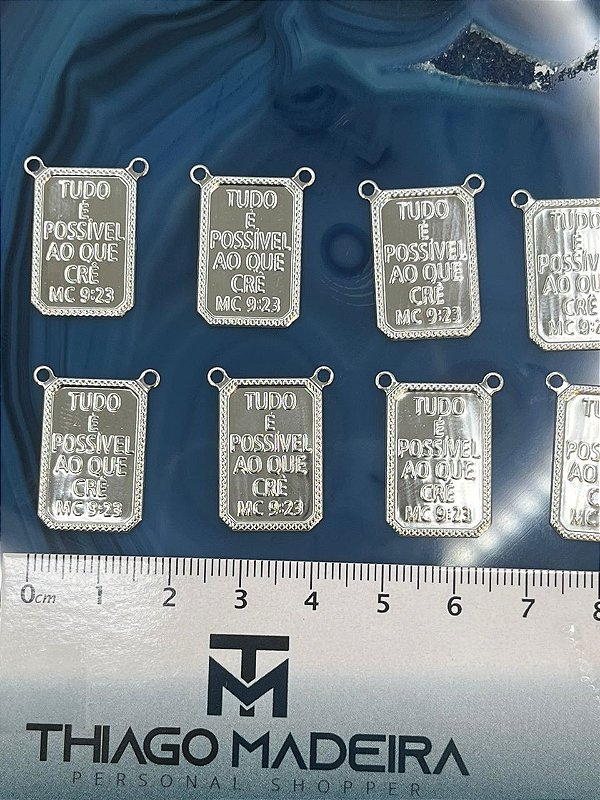 Pingente Aço Inox Escapulario - 01 Unid