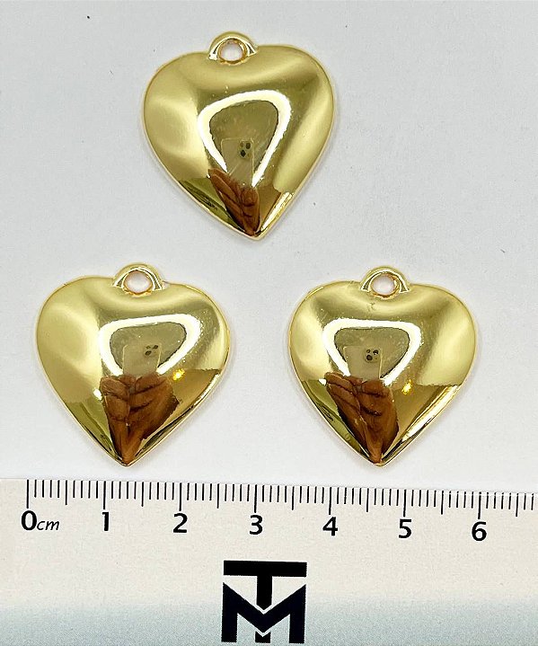 Pingente Coracao 25Mm Ouro - 01 Unid