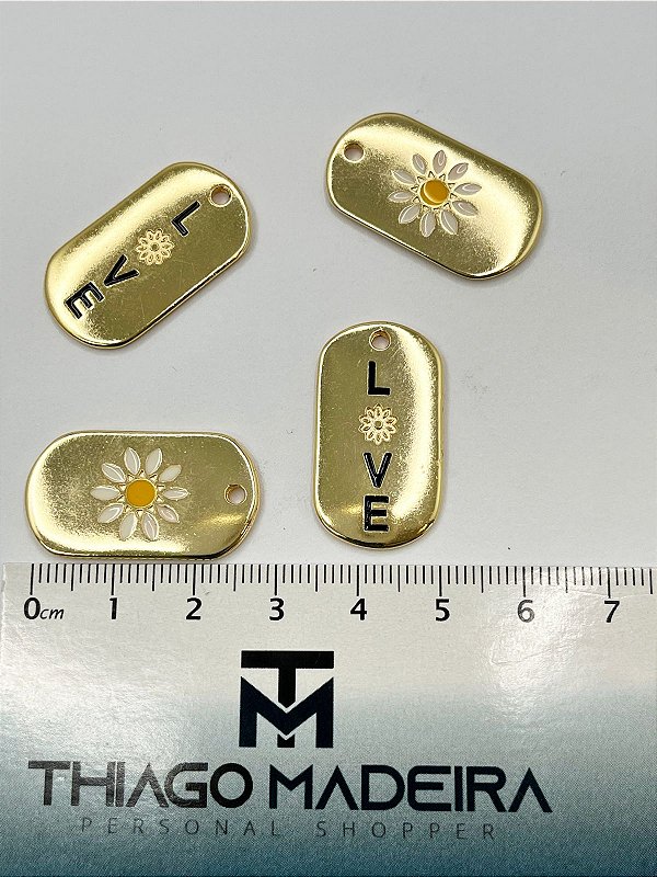 Pingente Flor Love Ouro - 01 Unid
