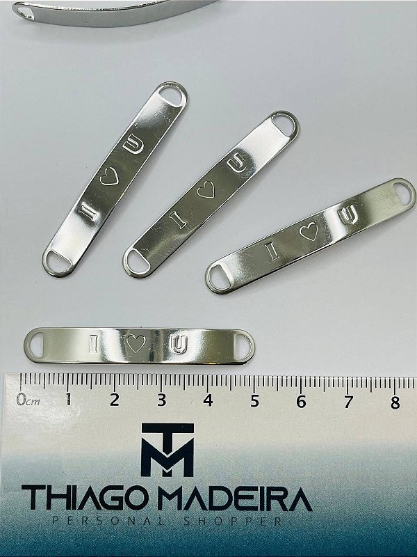 Chapa Pulseira I Love You Aço Inox - 01 Unid