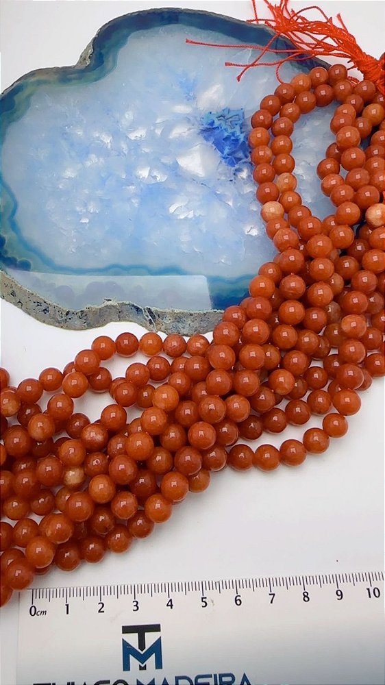 Fio Pedra 8Mm Agata Salmao - O Fio