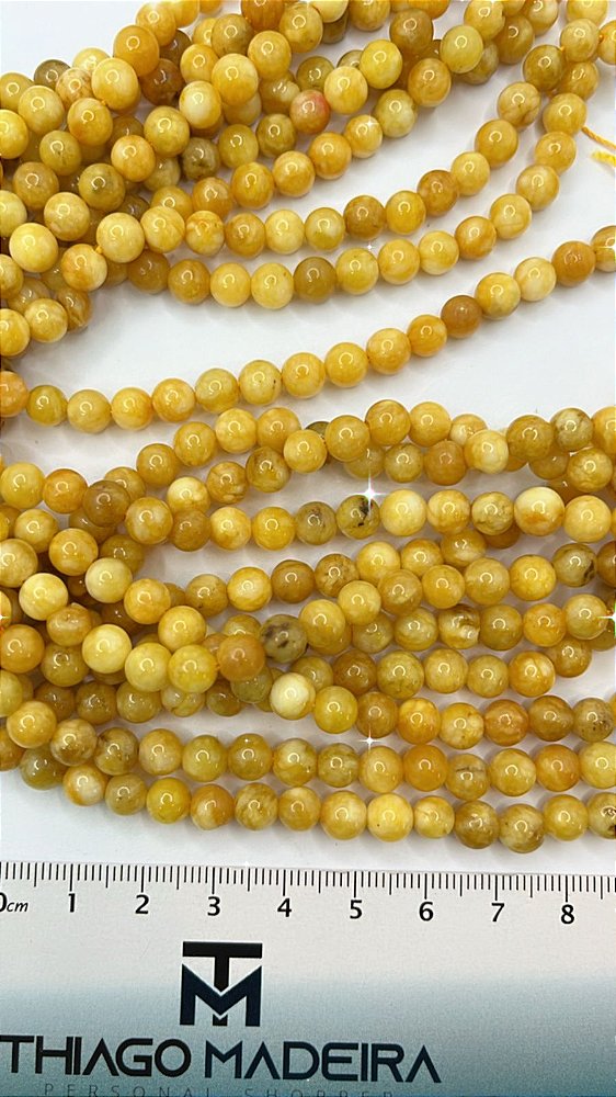 Fio Pedra 6Mm Jade Amarela - O Fio