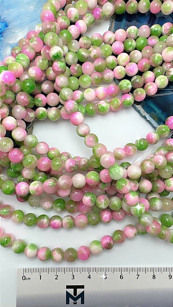 Fio Pedra 8Mm Jaspe Melancia - O Fio