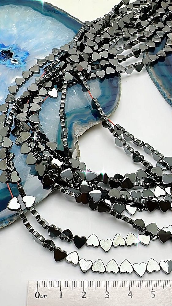 Fio Hematita Grafite Coracao 6mm - O Fio