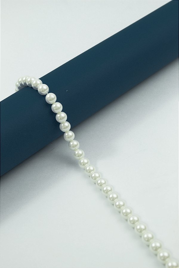 Fio Perola Vidro 10mm Branca  - O Fio