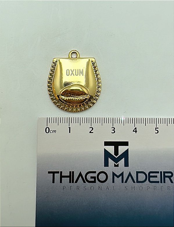 Pingente Religioso Oxum Com Búzio 25Mm - Banho De Ouro 02 Milésimos Mais Verniz Italiano -01 Unid