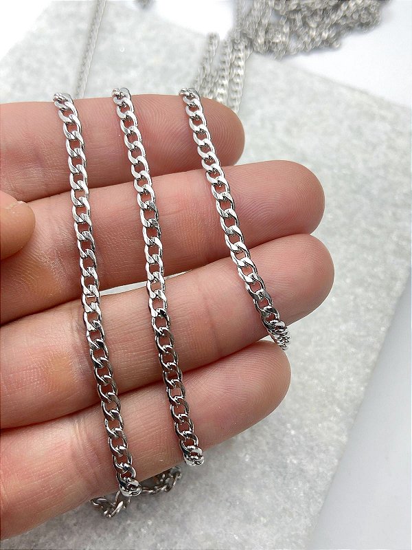 Corrente Aço Inox Grume Lixada arame 1,0mm - Nao Escurece Nunca - Codigo 525 - 1 Metro