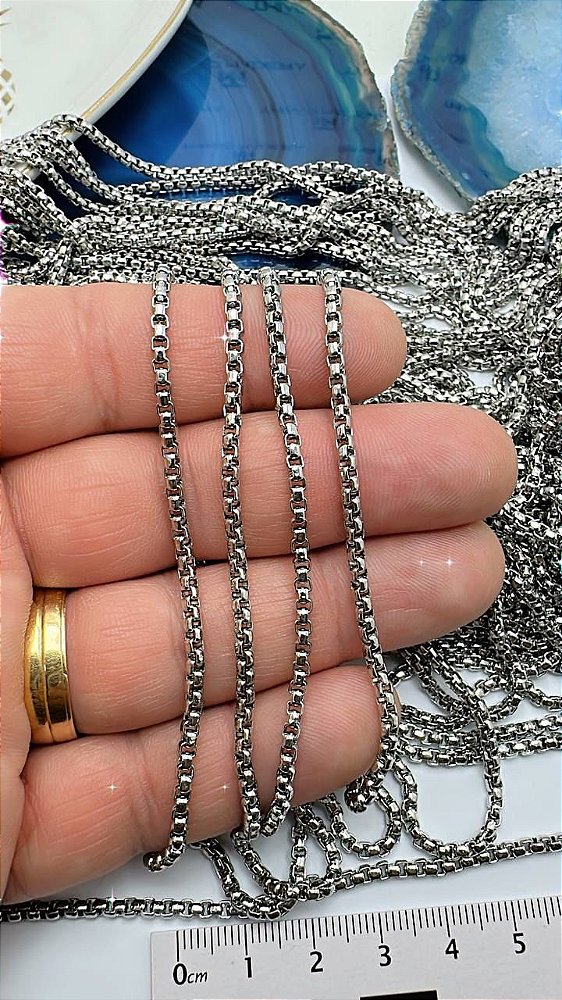 Corrente Veneziana Aço Inox  - Nao Escurece Nunca - Antialérgica - Codigo 039 - O Metro