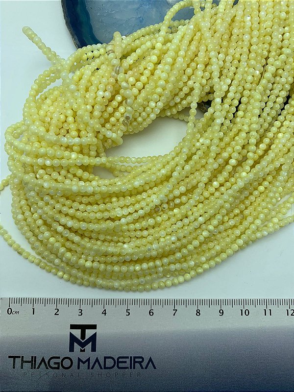 Fio Madreperola 3Mm Amarelo Claro - O Fio