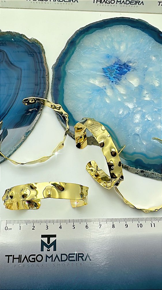 Bracelete Martelado Fino Ouro - 1 Unid