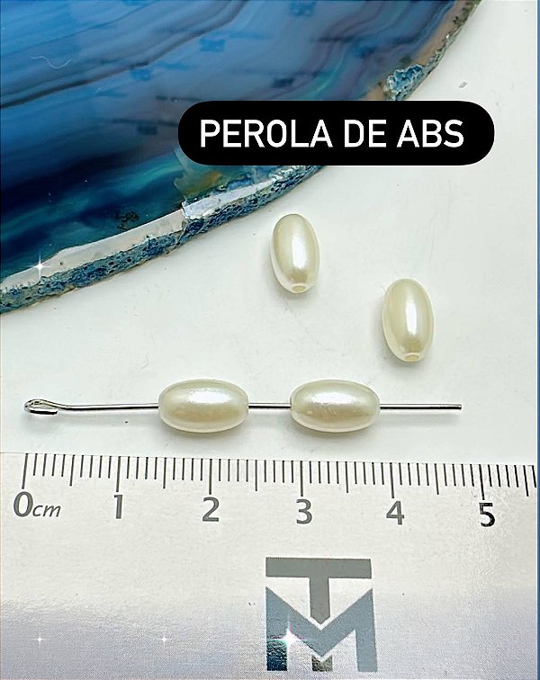 Perola Abs 10X6mm - 30 Pçs