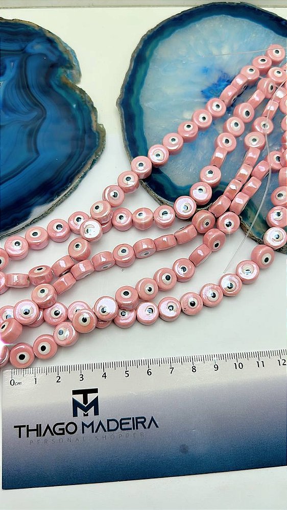 Fio De Ceramica 10Mm Rosa - 01 Fio