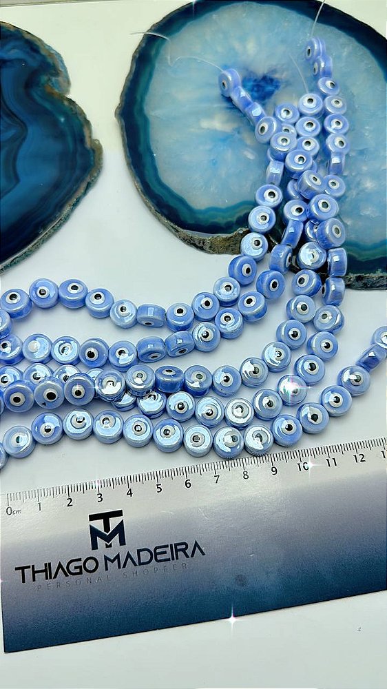Fio De Ceramica 10Mm Azul Escuro- 01 Fio