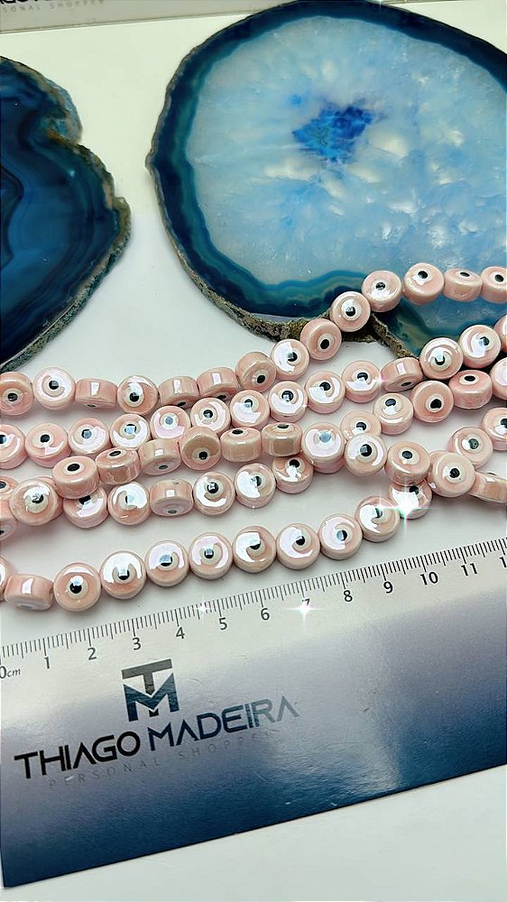 Fio De Ceramica 10Mm Rosa Claro - 01 Fio