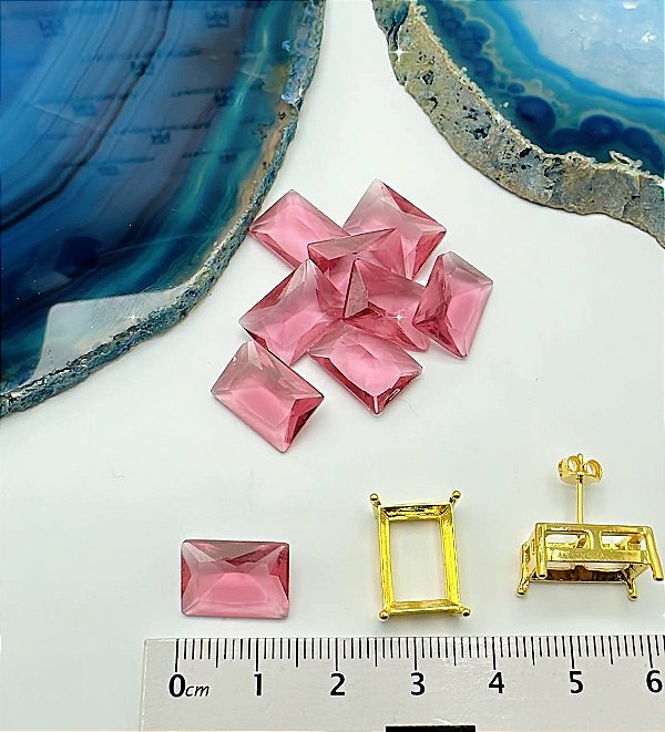 Pedra De Zirconia Salmao 10X14Mm - 01 Unid