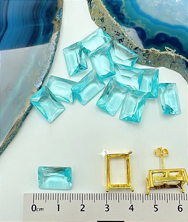 Pedra De Zirconia Azul Claro 10X14Mm - 01 Unid