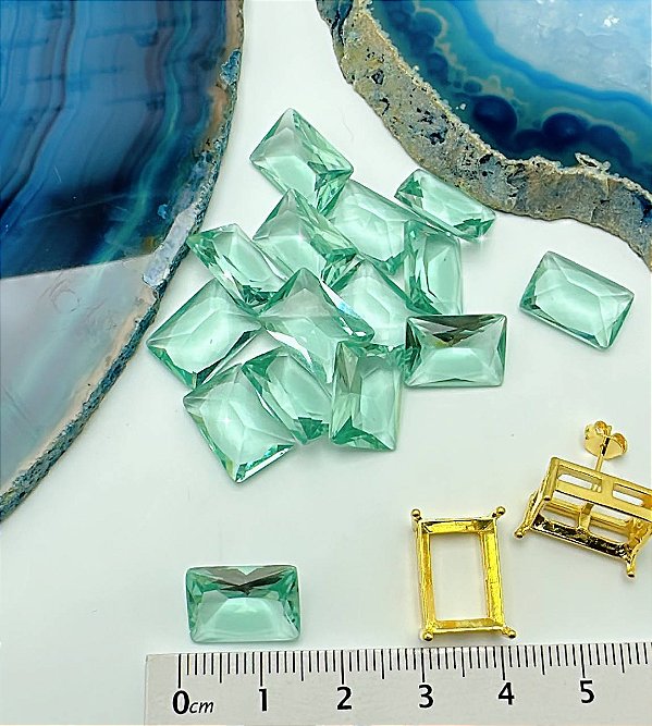 Pedra De Zirconia Verde Claro 10X14Mm - 01 Unid