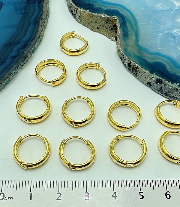 Brinco Argola Click - O Par - Banho De 2 Milésimos De Ouro 18K