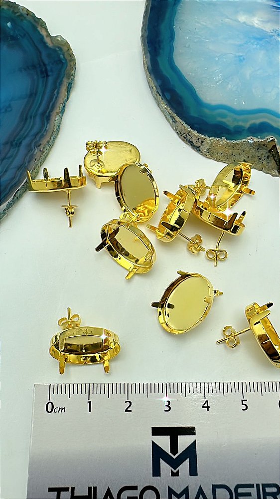Brinco Caixinha De Metal 13X18Mm - O Par
