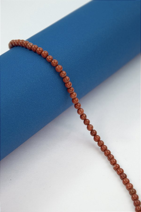 Fio Pedra 4Mm Jaspe Vermelha - O Fio