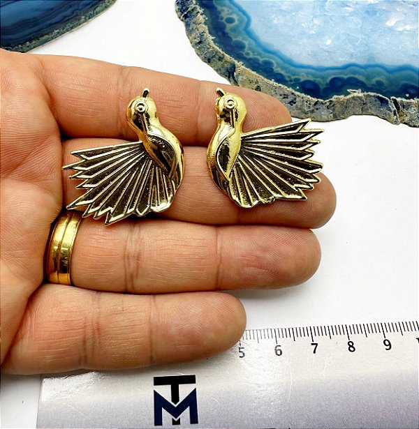 Brinco Beija Flor - O Par - Banho De 02 Milésimos De Ouro 18K