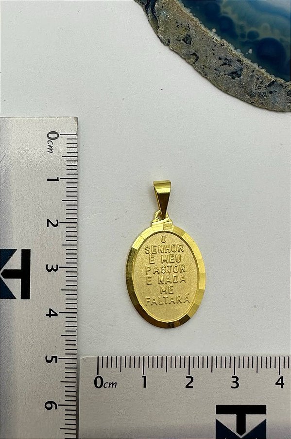 Pingente Religioso Medalha O Senhor E O Meu Pastor Ouro - 01 Unid