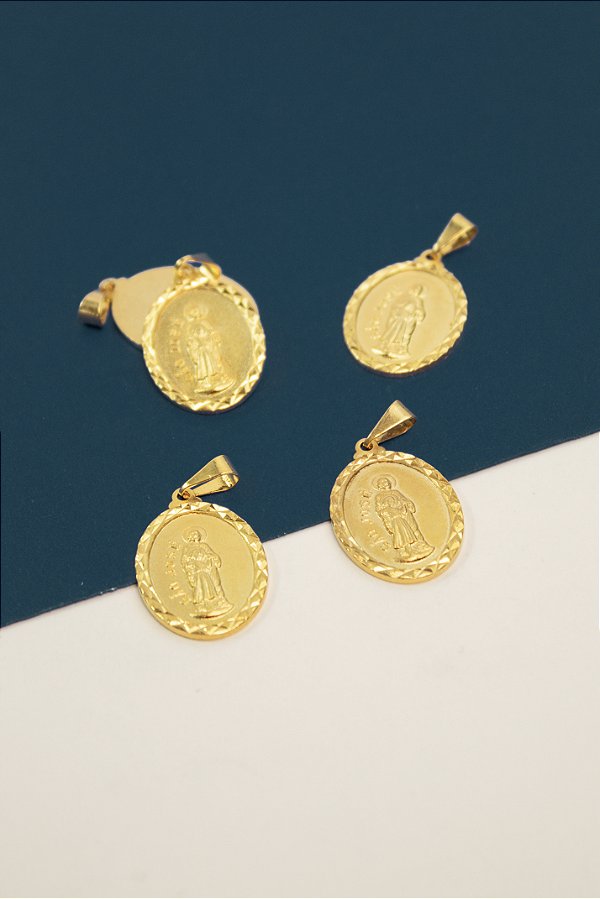 Pingente Religioso Medalha Sao Jose Ouro - 01 Unid
