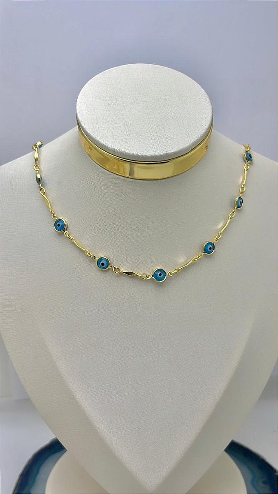 Choker Olho Grego 45Cm - 01 Unid