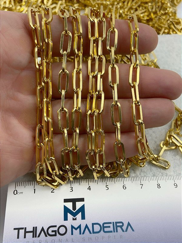 Corrente Cartier longa Alumínio banho Ouro  - Arame 1,80Mm - 1 Metro