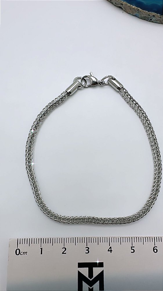 Pulseira Espiga 20Cm  - 01 Unid - Aço Inox