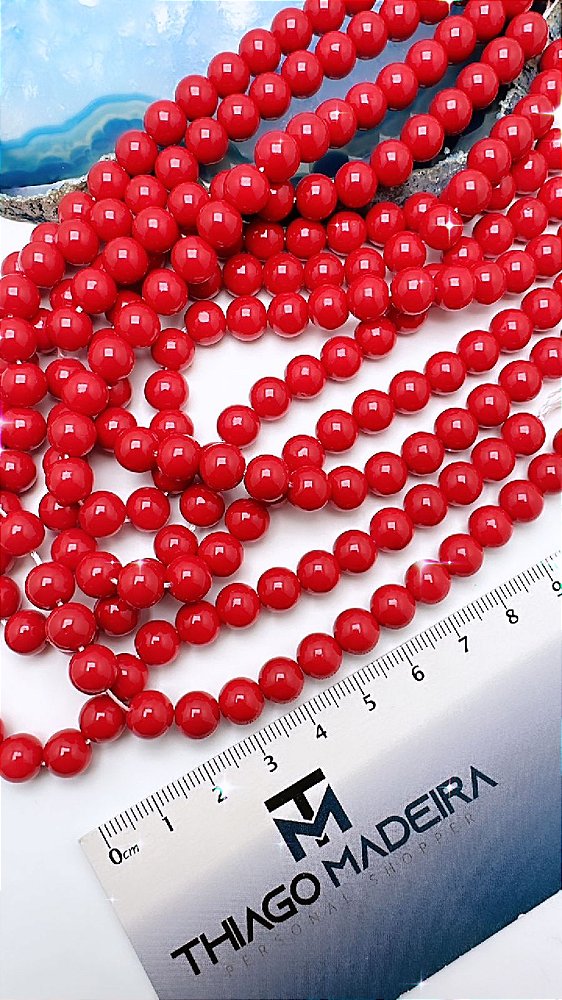 Porcelana 8Mm Vermelho - O Fio - Aprox 40Cm
