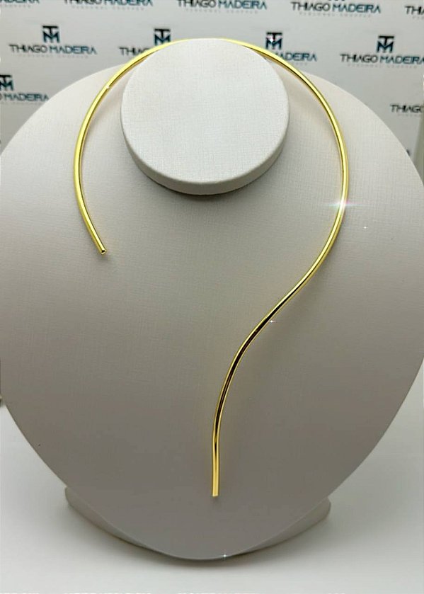Choker Grande Formato S - 01 Unid - Banho De 02 Milesimos De Ouro 18K