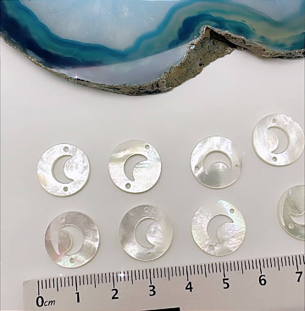 Pingente Lua 2 Saidas Madreperola - 01 Unid