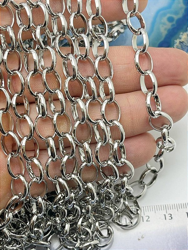 Corrente Portuguesa Guarana - Aço Inox - Nao Escurece Nunca - Arame Meia Cana - 1 Metro