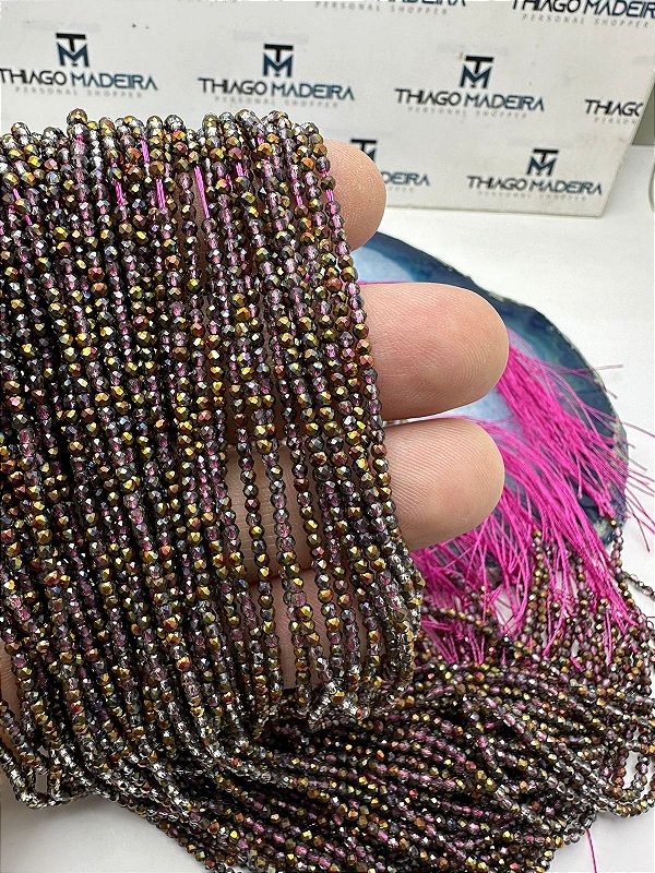 Fio Cristal 1mm Vidro Facetado - O Fio