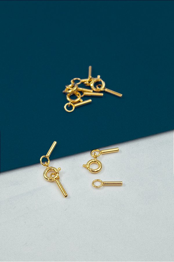Terminal Nylon - 1mm - Ouro - 01 Par De Terminal + Fecho