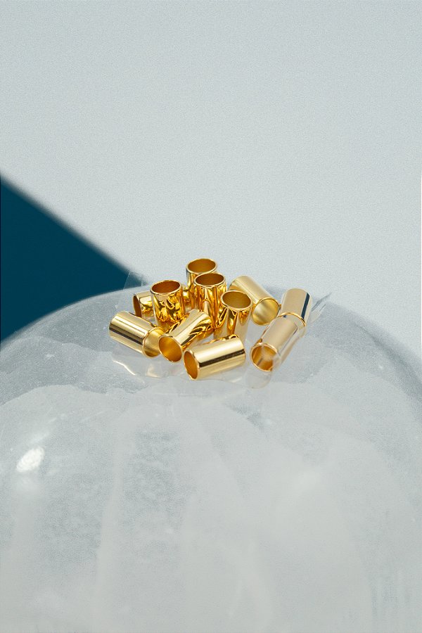 Entremeio Tubo 8x5Mm Ouro - 50Pçs