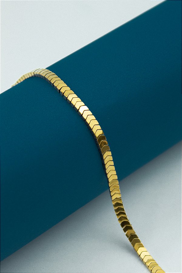 Fio Hematita Dourada Flecha 4Mm - O Fio