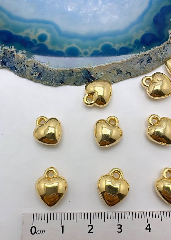 Pingente coracao ouro - 01 unid