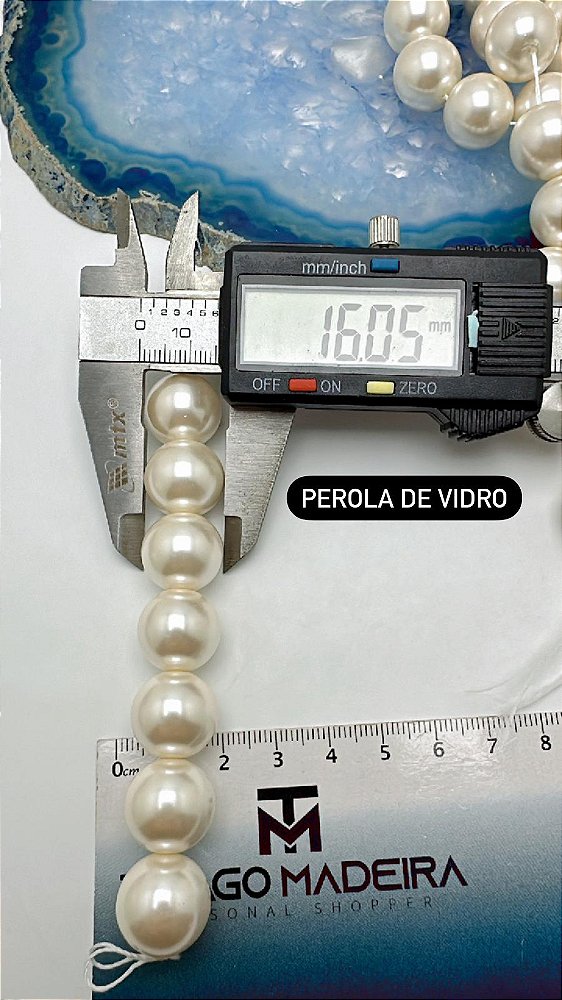 Fio Perola Vidro 16mm Champagne - O Fio