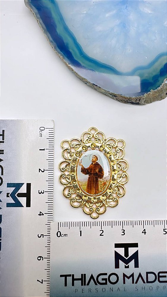 Pingente Religioso Sao Francisco De Assis Com Resina - 01Unid