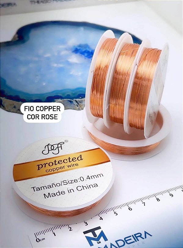 Fio copper 0,40mm - o rolo com 8 metros -  cor Rose