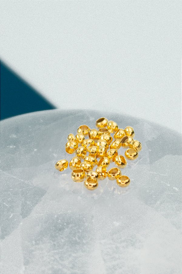 Entremeio 3Mm Ouro 18K - 100 Pçs