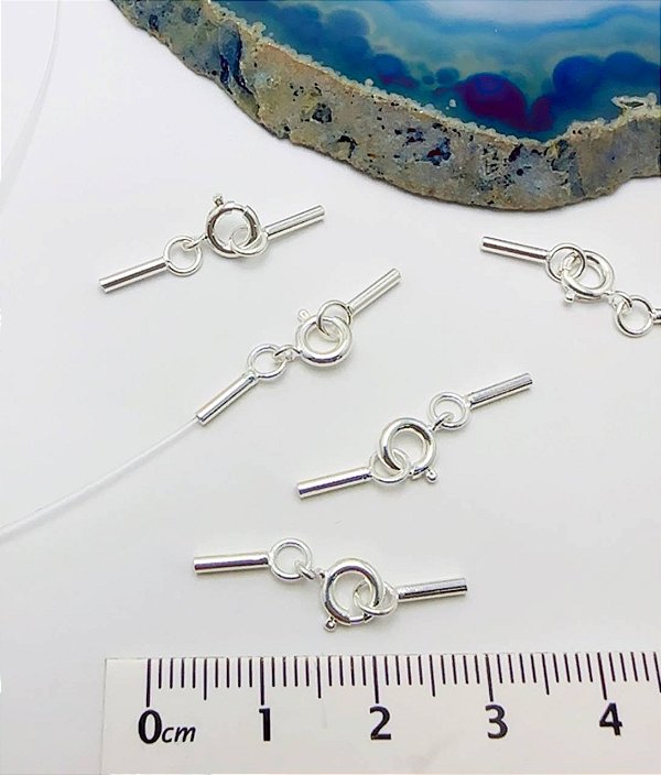 Terminal Nylon - 1mm - Prata - 01 Par De Terminal + Fecho