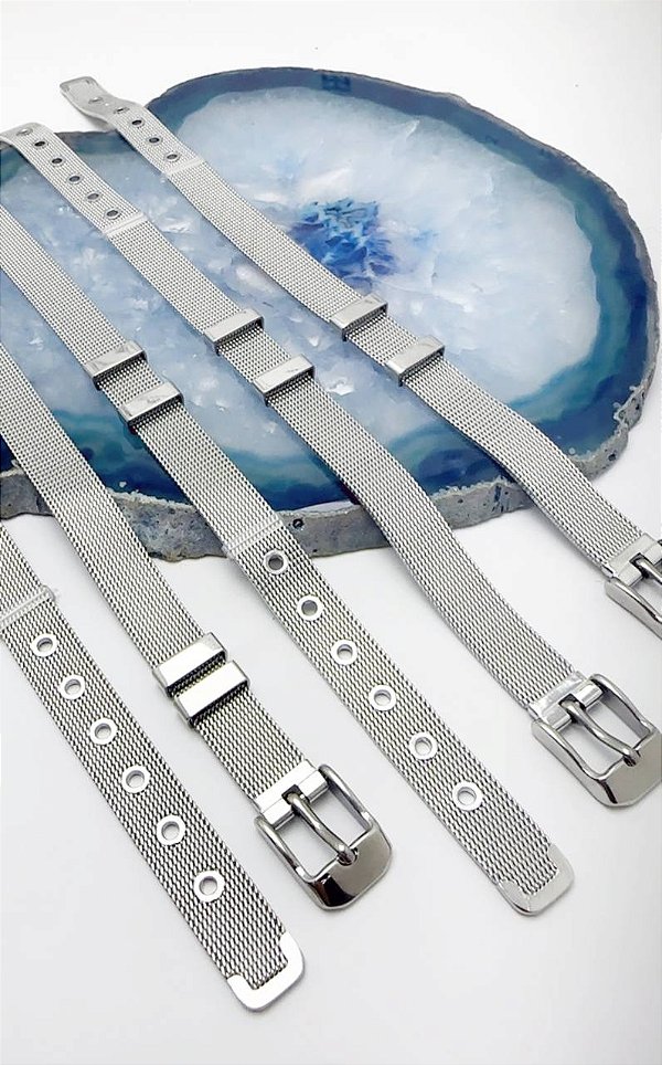 Pulseira Malha - 01 unid - Níquel Branco