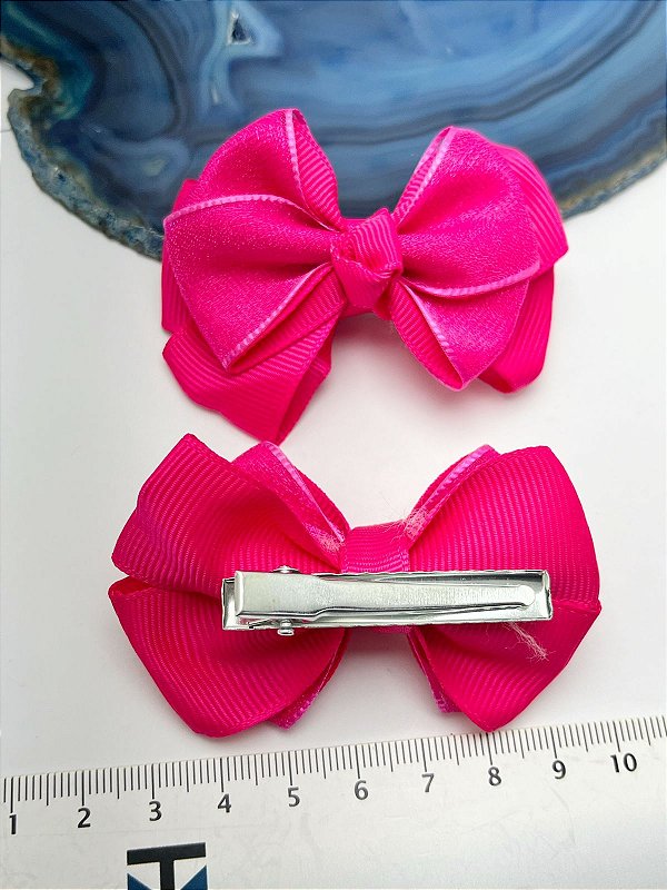 PRESILHA BICO DE PATO LAÇO INFANTIL PINK - 2 UNIDADES