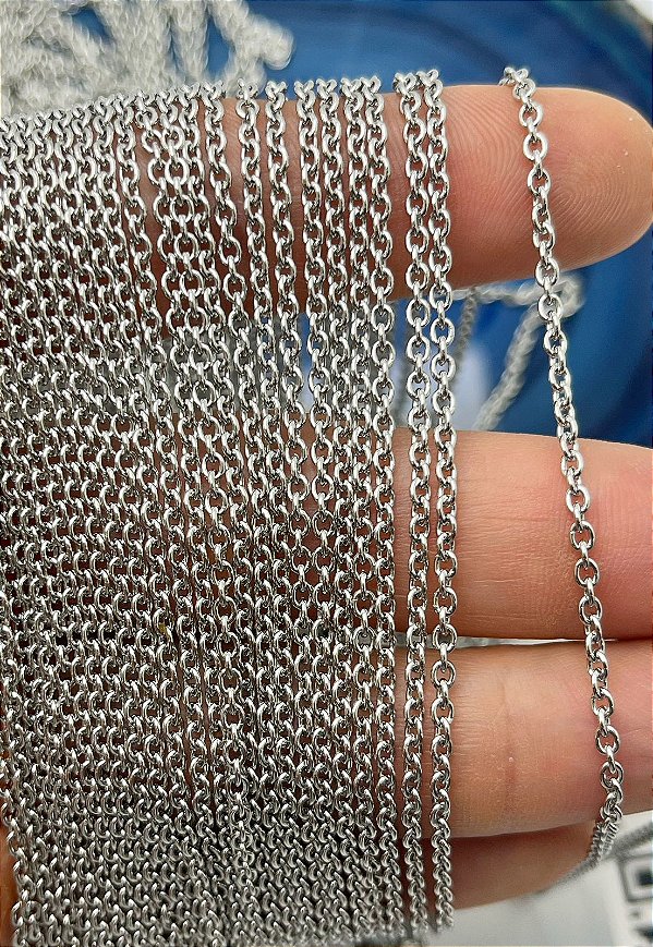 CORRENTE ACO INOX CADEADO ARAME 0,65MM - NAO ESCURECE NUNCA - 1 METRO