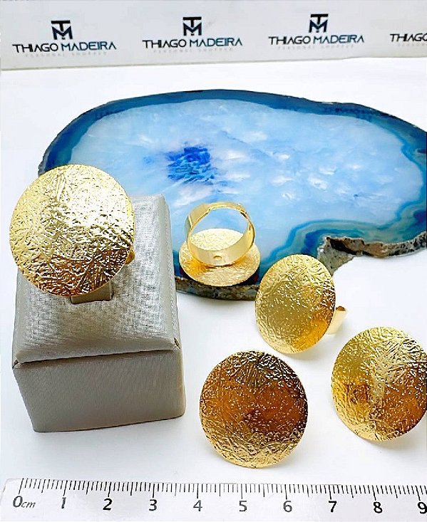 Anel Orgânico Regulável - 01 Unid - Banho De 02 Milésimos De Ouro 18K