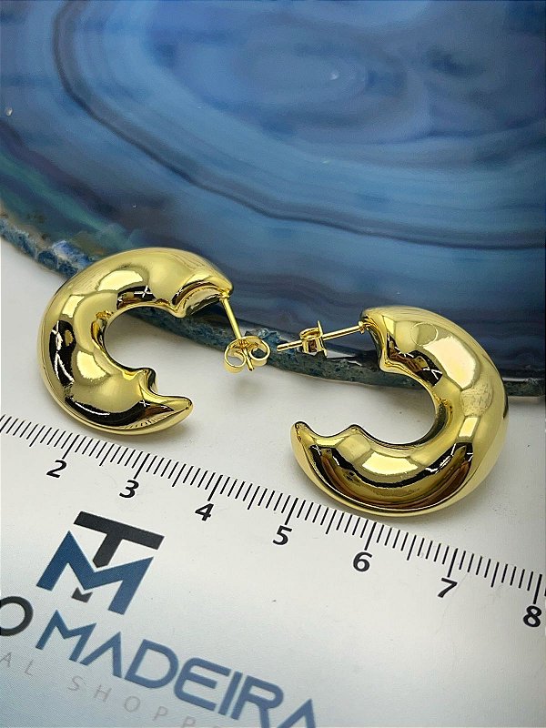 BRINCO ARGOLA COM TARRAXA - BANHO OURO CAMADA 2 MILÉSIMOS COM VERNIZ - 1 PAR